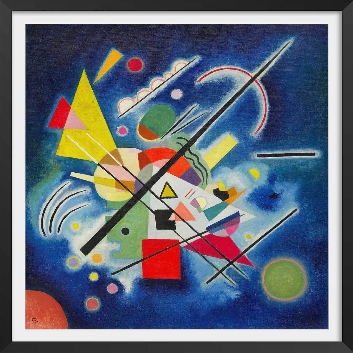Poster Bleu de Ciel - Wassily Kandinsky Affiche sous cadre noir