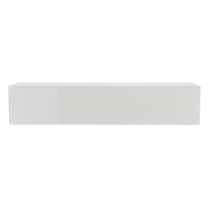 Élément mural TV horizontal blanc laqué brillant L138 cm ETERNEL