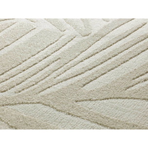 SENSATION Alfombra con motivo vegetal en relieve en blanco, varias medidas disponibles.