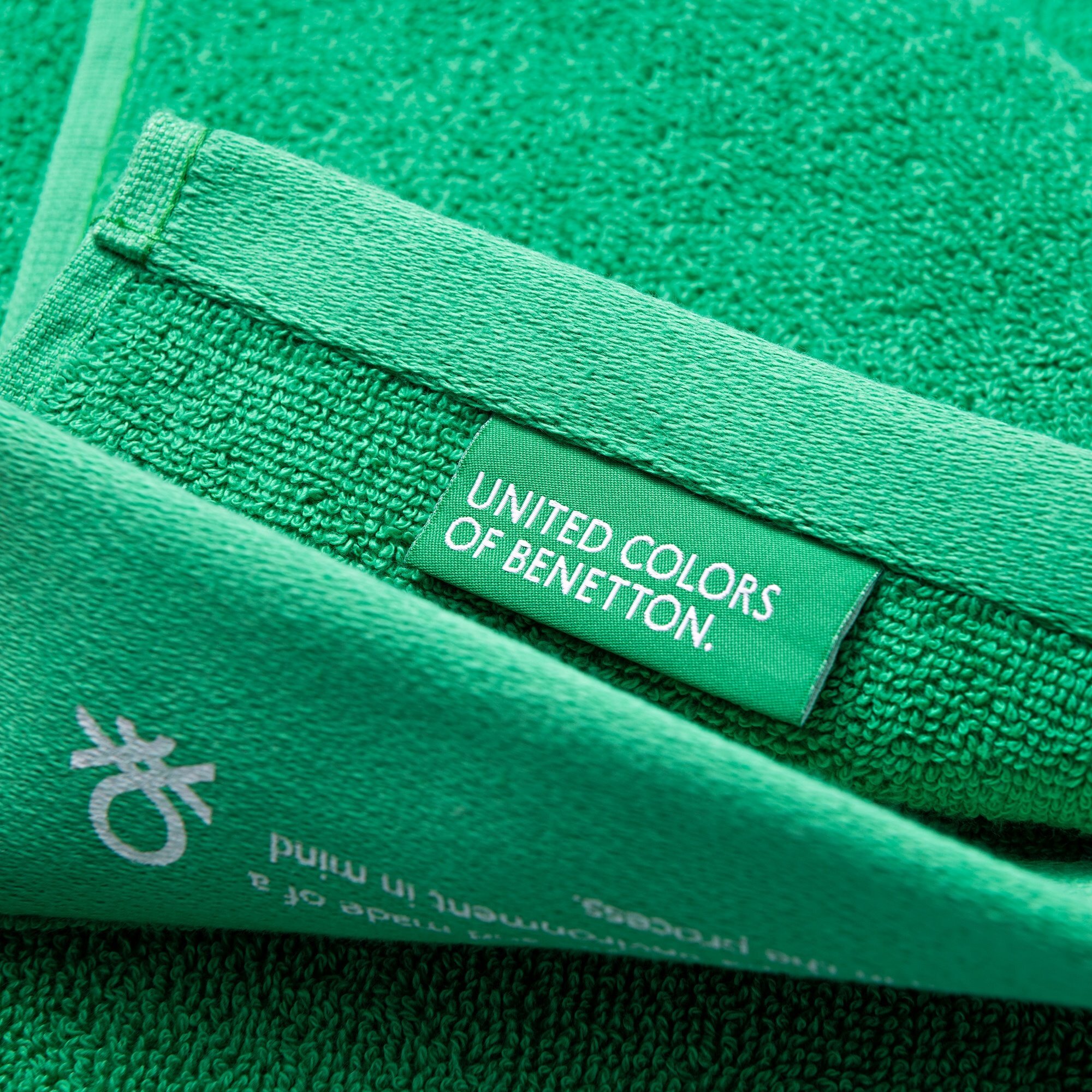 Set de 3 Toallas (70x140cm + 2 50x90cm) en Algodón orgánico 450GSM color Verde Benetton