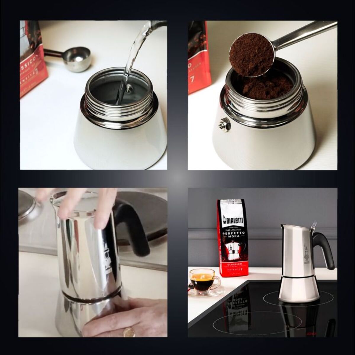 Cafetière italienne BIALETTI VENUS 6cups + Perfetto Moka Classic 250g