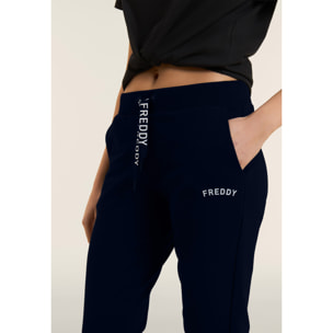 Pantaloni con Polsini in Costina e Logo FREDDY su coulisse