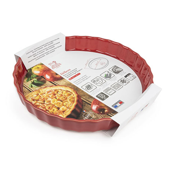 Moule à tarte festonné rouge cerise 30 cm Délices