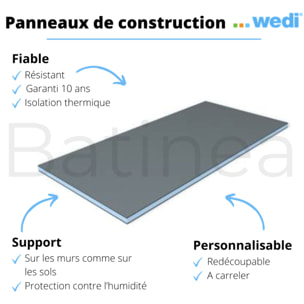 Pack 3 panneaux de construction WEDI 250 x 60 x 8 cm