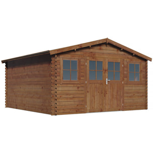 Abri de jardin bois traité autoclave marron 21,2 m² "Lormont" - 28 mm
