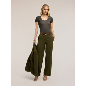 Motivi - Camiseta con aplicaciones de estrás - Gris