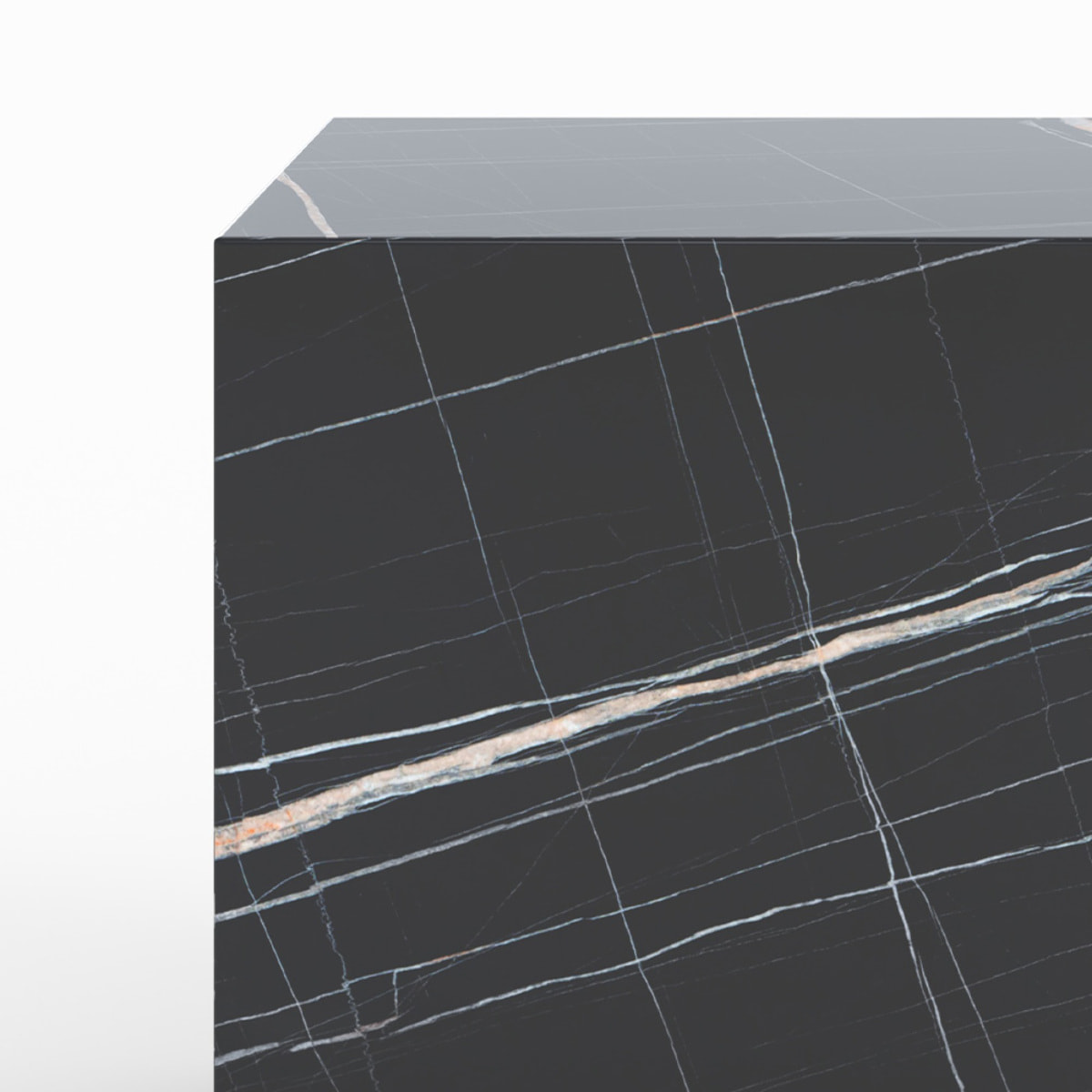 Table d'appoint effet marbre noire - Lison