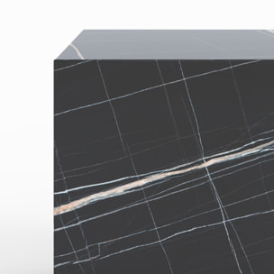Table d'appoint effet marbre noire - Lison