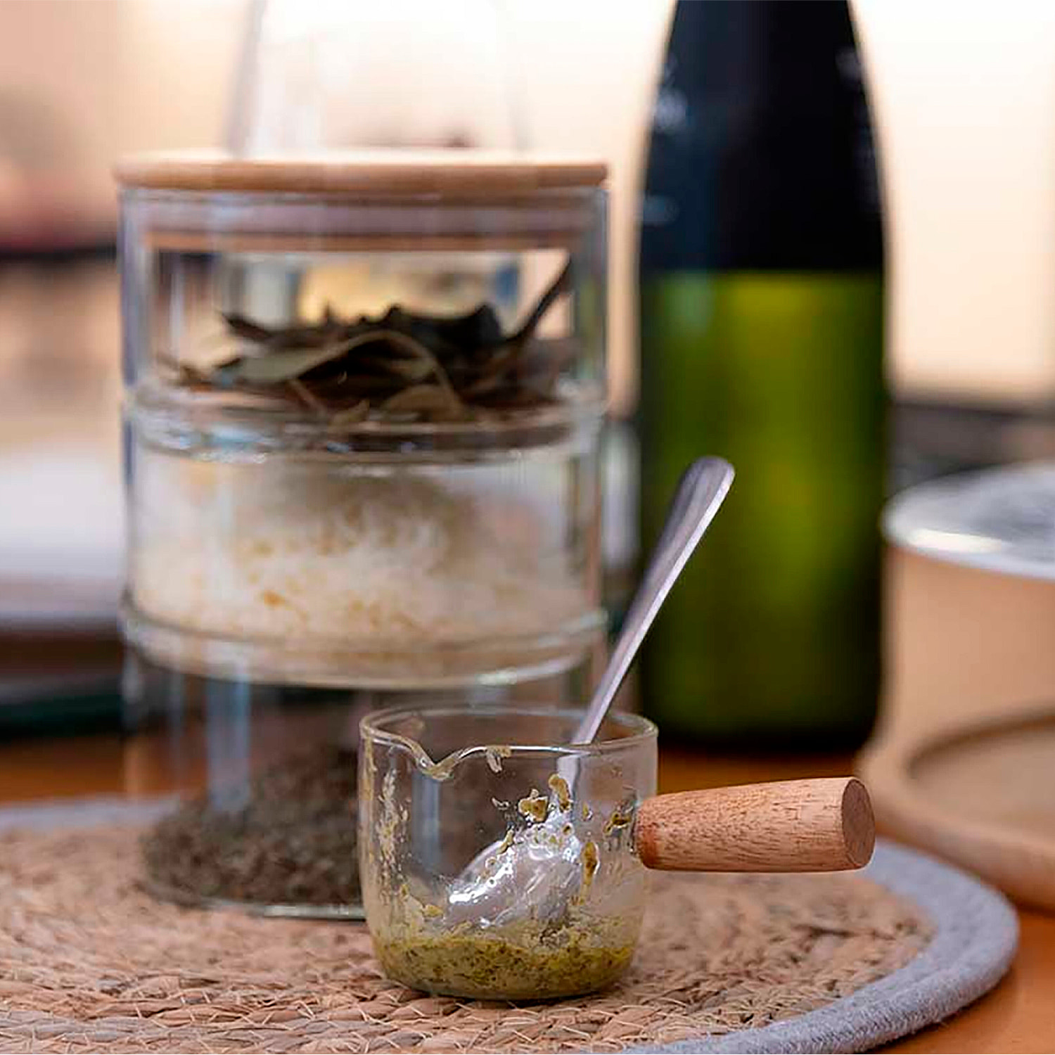 CAZZO 100ML IN BOROSILICATE MANICO IN LEGNO