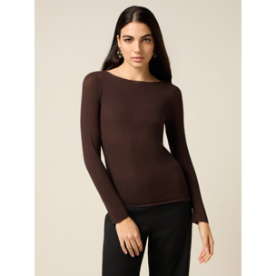 Oltre - Camiseta mezcla de cachemir - Marrón