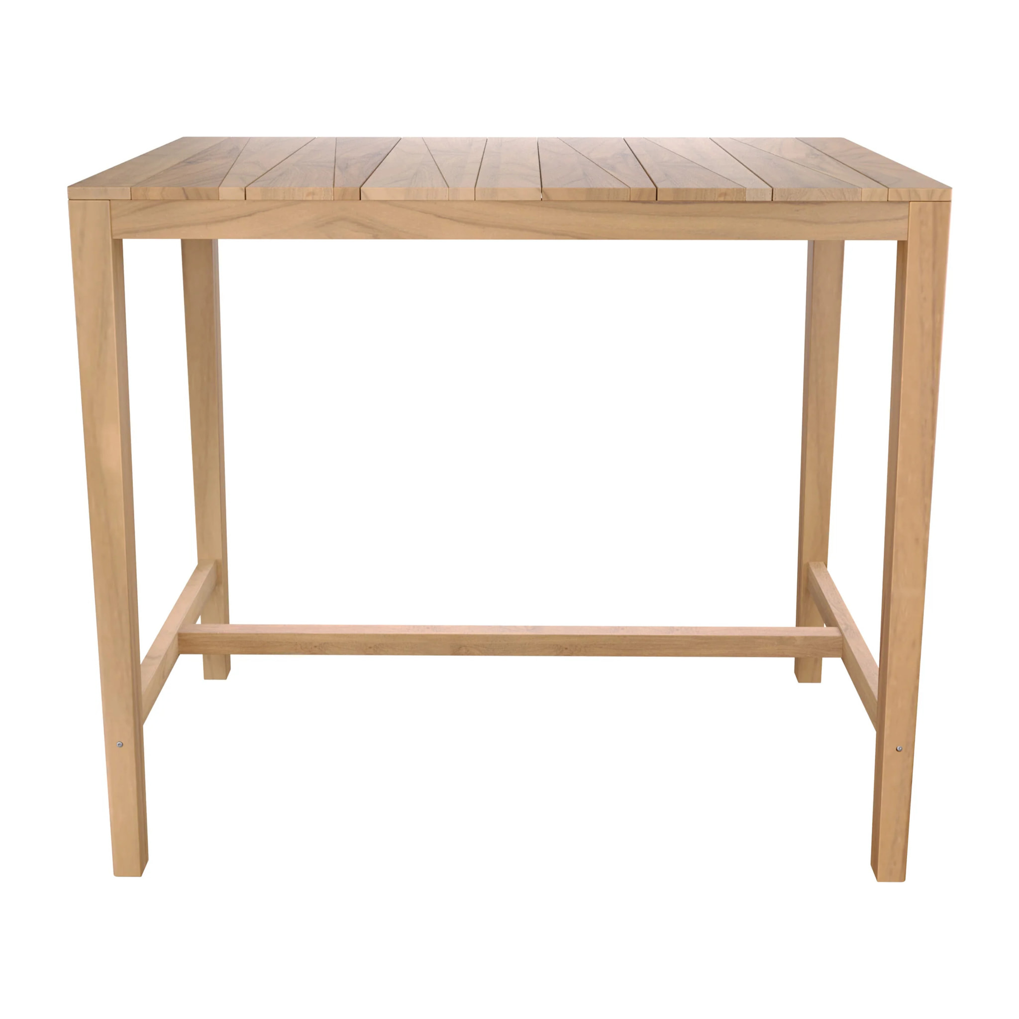 Table et chaises de bar extérieur 4 personnes en teck massif - Tunga