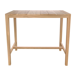 Table et chaises de bar extérieur 4 personnes en teck massif - Tunga