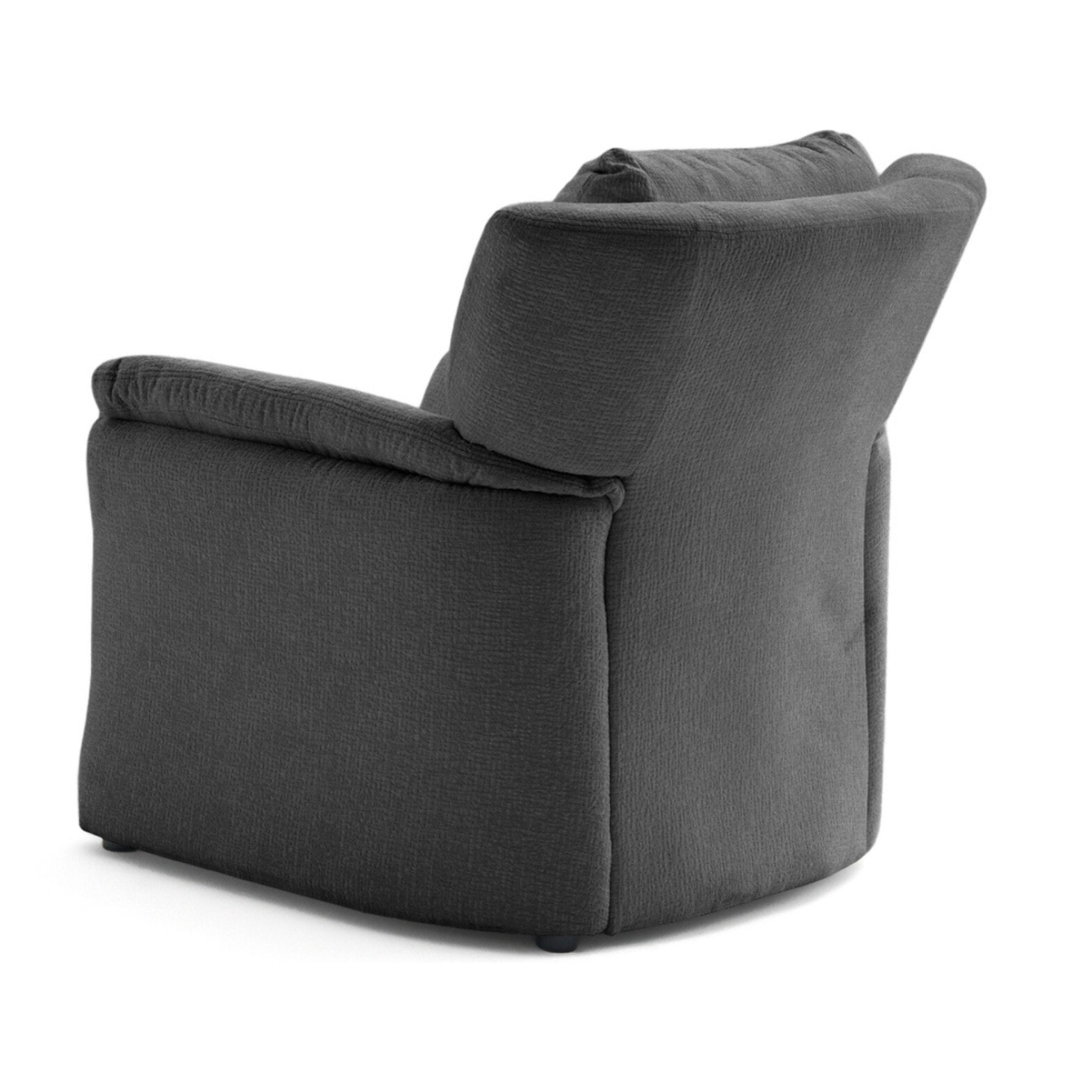 Bastille - fauteuil en tissu velours relief - Gris Anthracite