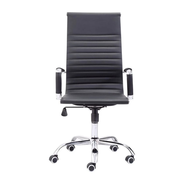 Silla de oficina Letter símil piel Negro