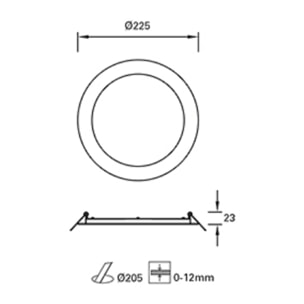 Forlight Downlight Ip23 Easy Round Ø225Mm Led 15,5W 4000K Blanco 1508Lm