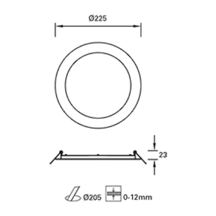 Forlight Downlight Ip23 Easy Round Ø225Mm Led 15,5W 4000K Blanco 1508Lm