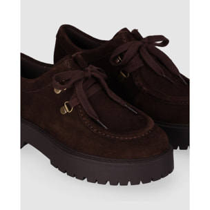 Zapatos de Piel - Marron - Tacón: Bajo