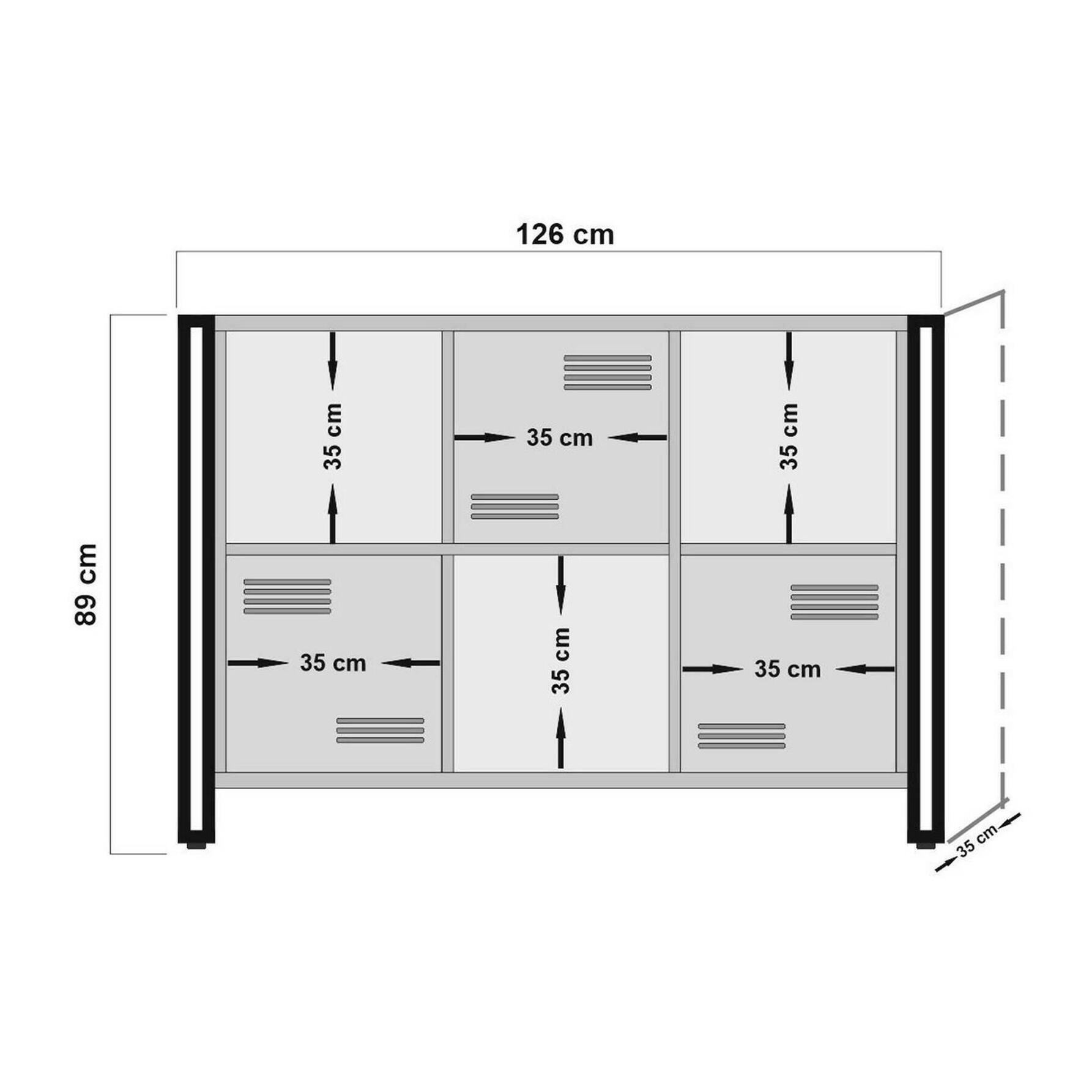 Libreria Dpecorin, Scaffale da ufficio, Mobile portalibri, Biblioteca, 126x35h89 cm, Quercia e Nero