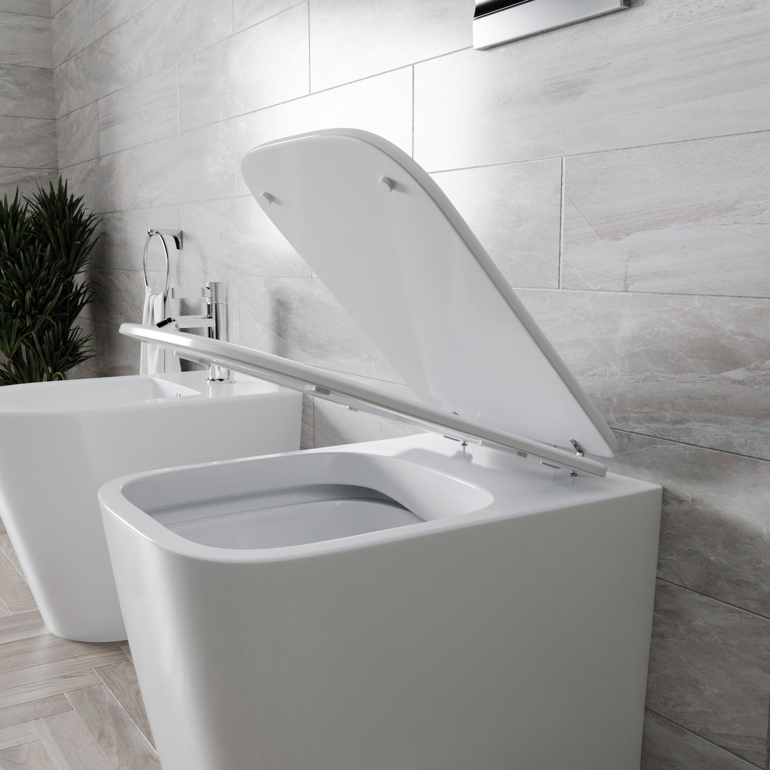 Sedile WC In Legno MDF Copriwater Tavoletta Universale Rapido Montaggio Per Tutti i WC Standard Portata 150 Kg Cerniere In Ottone 44 × 36 Cm Bianco