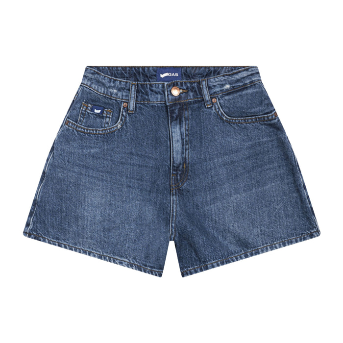 GAS pantaloncino donna stone wash lig
