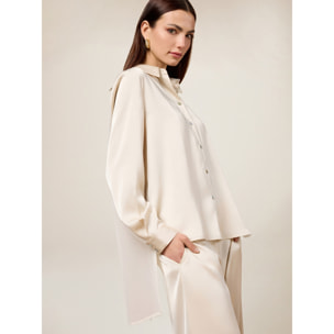 Oltre - Camicia in raso - Beige