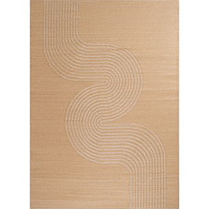 CAPRI - Tapis d'extérieur à motif vague - Beige