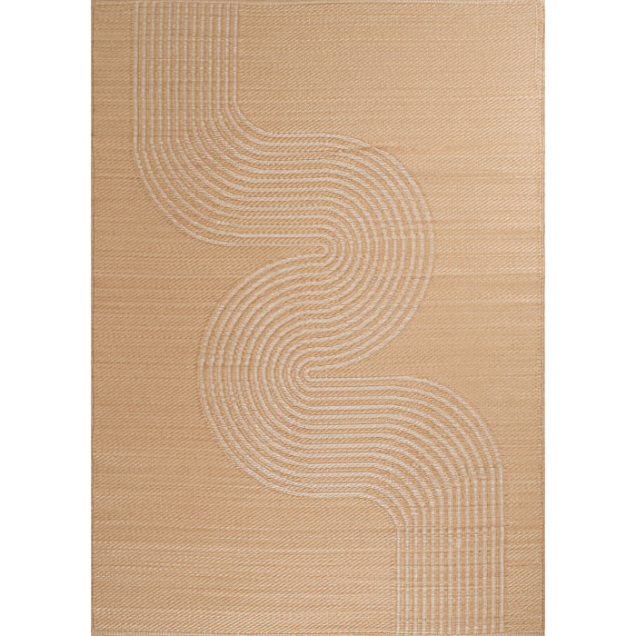 CAPRI - Tapis d'extérieur à motif vague - Beige