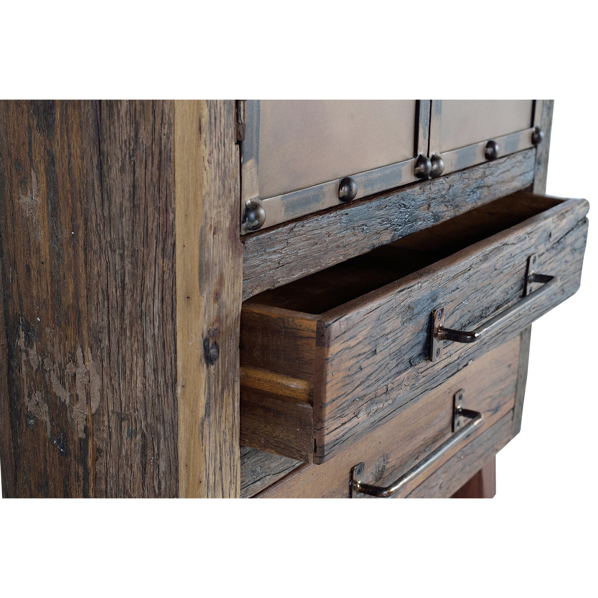 Muebles Auxiliare de Madera Reciclada 75 Cm Estilo Industrial Vintage