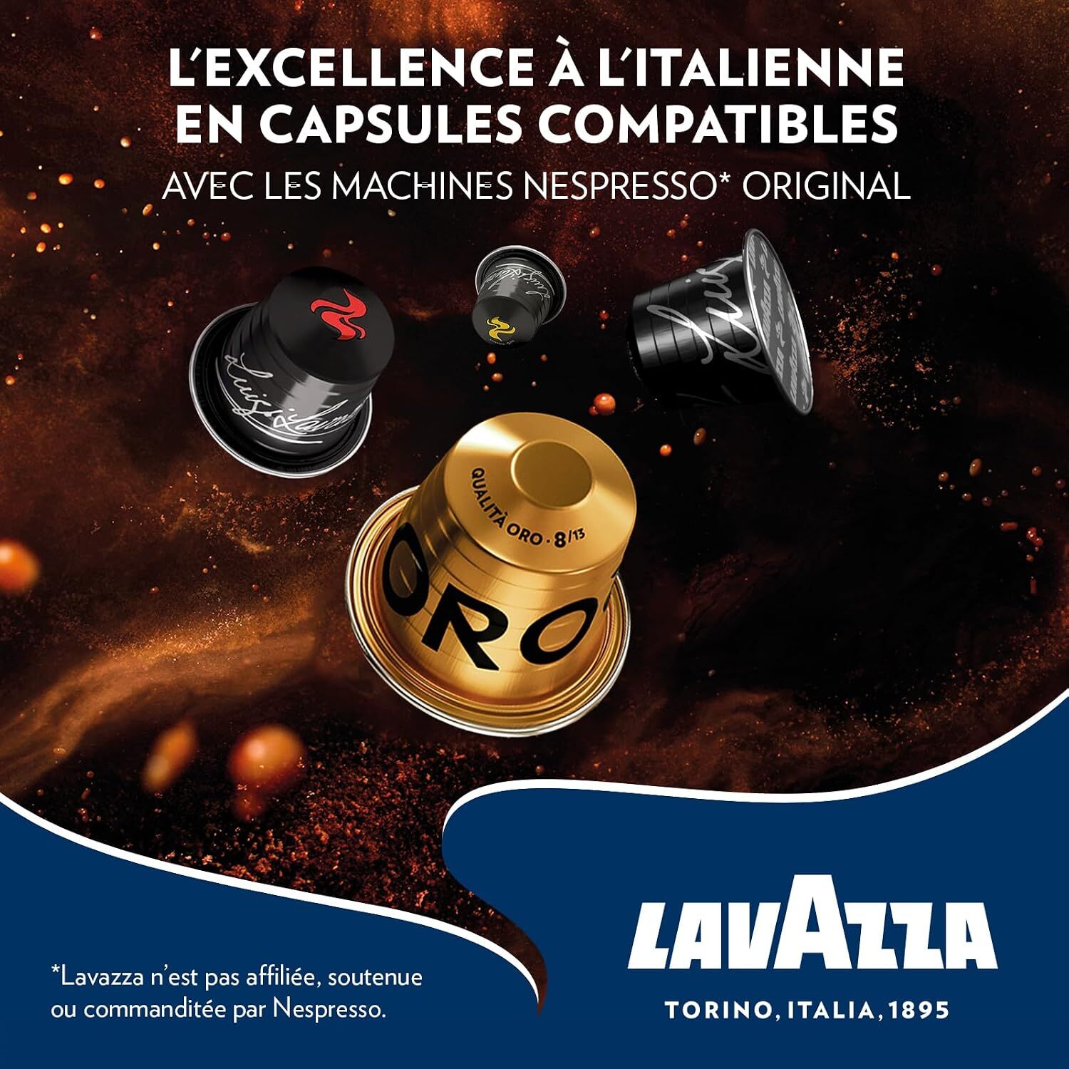 Café Intenso x10.  Capsules compatibles Nespresso en aluminium