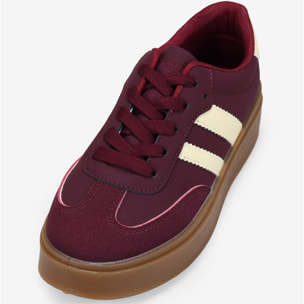 Zapatillas de plataforma burdeos con cordones