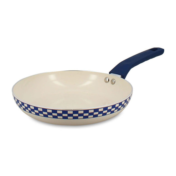 Poêle 20cm en aluminium recyclé et antiadhésif bleu - tout feux GINETTE