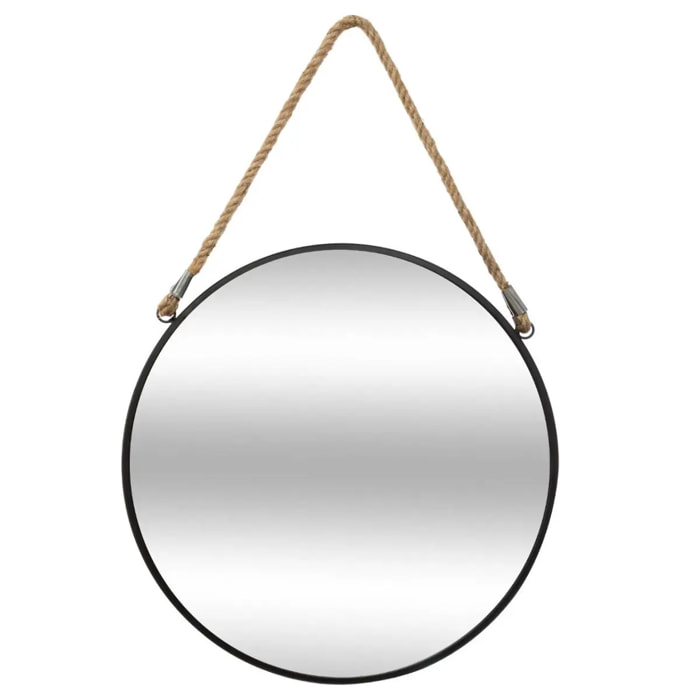 Miroir "Corde" noir D55cm