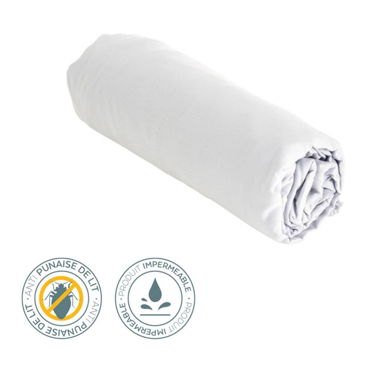 Protège-Matelas Intégral Quiétude, Imperméable, Anti punaise, Zippé, Housse Anti-Liquides, Respirante, Bonnet 17 à 30 cm, Fabrication Française