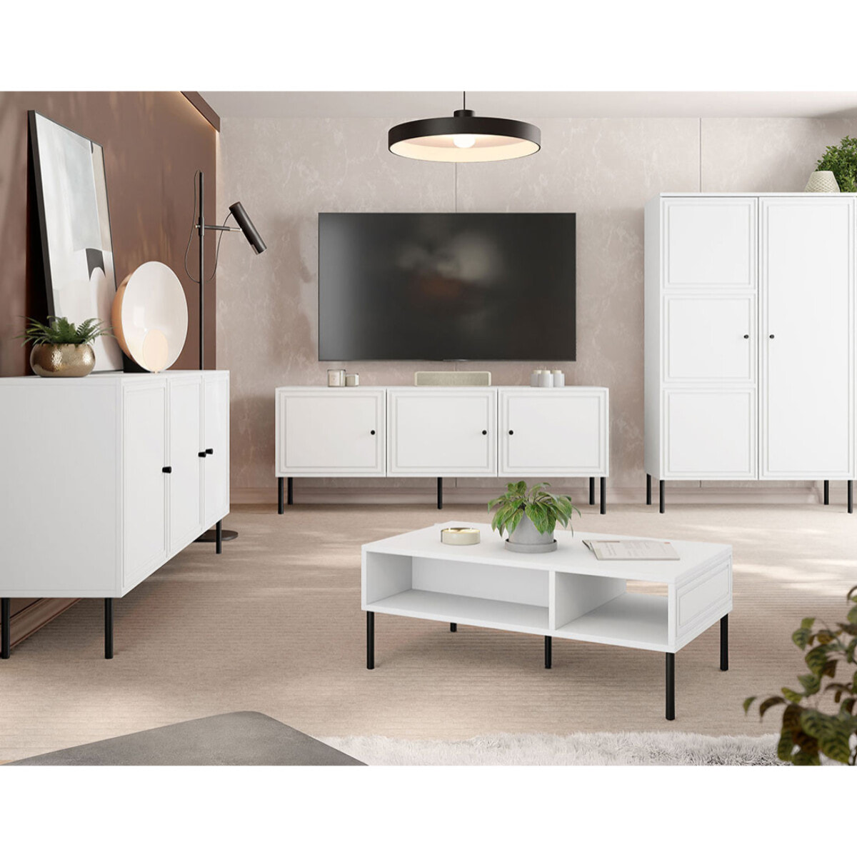 Lavaggi - buffet haut - blanc - 2 portes - 166 cm - Blanc