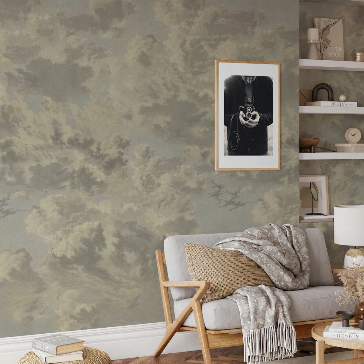 Carta da Parati Nuvole Beige Cielo Nuvoloso