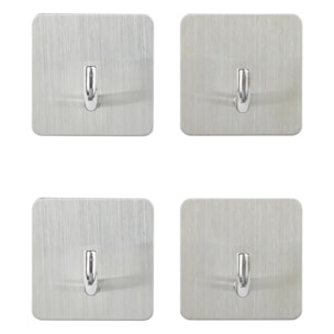 4 patères adhésives "Stiky" 4,5x2,7cm