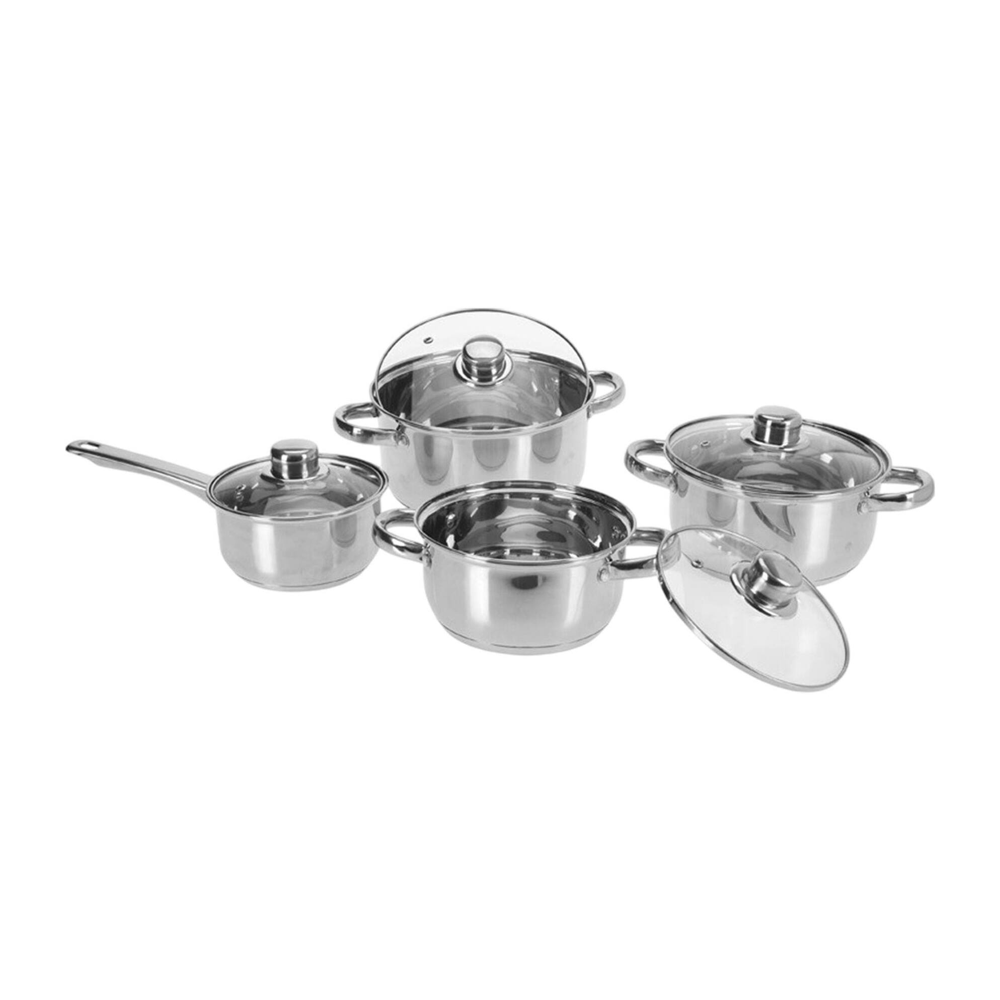 Well home batería de cocina de 8pcs en acero inoxidable con fondo encapsulado