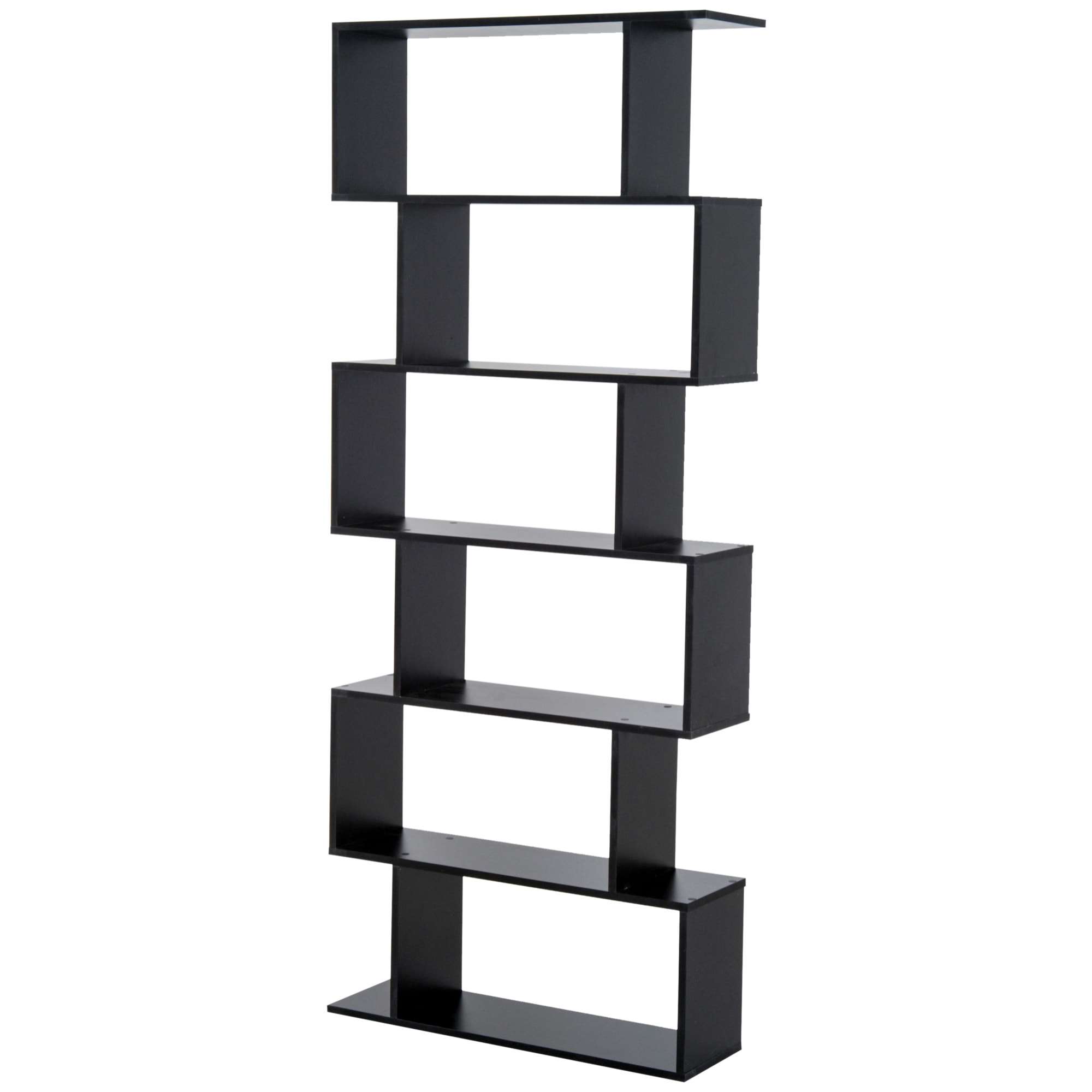 Bibliothèque étagère zig zag design contemporain 80L x 23l x 192H cm 6 niveaux noir