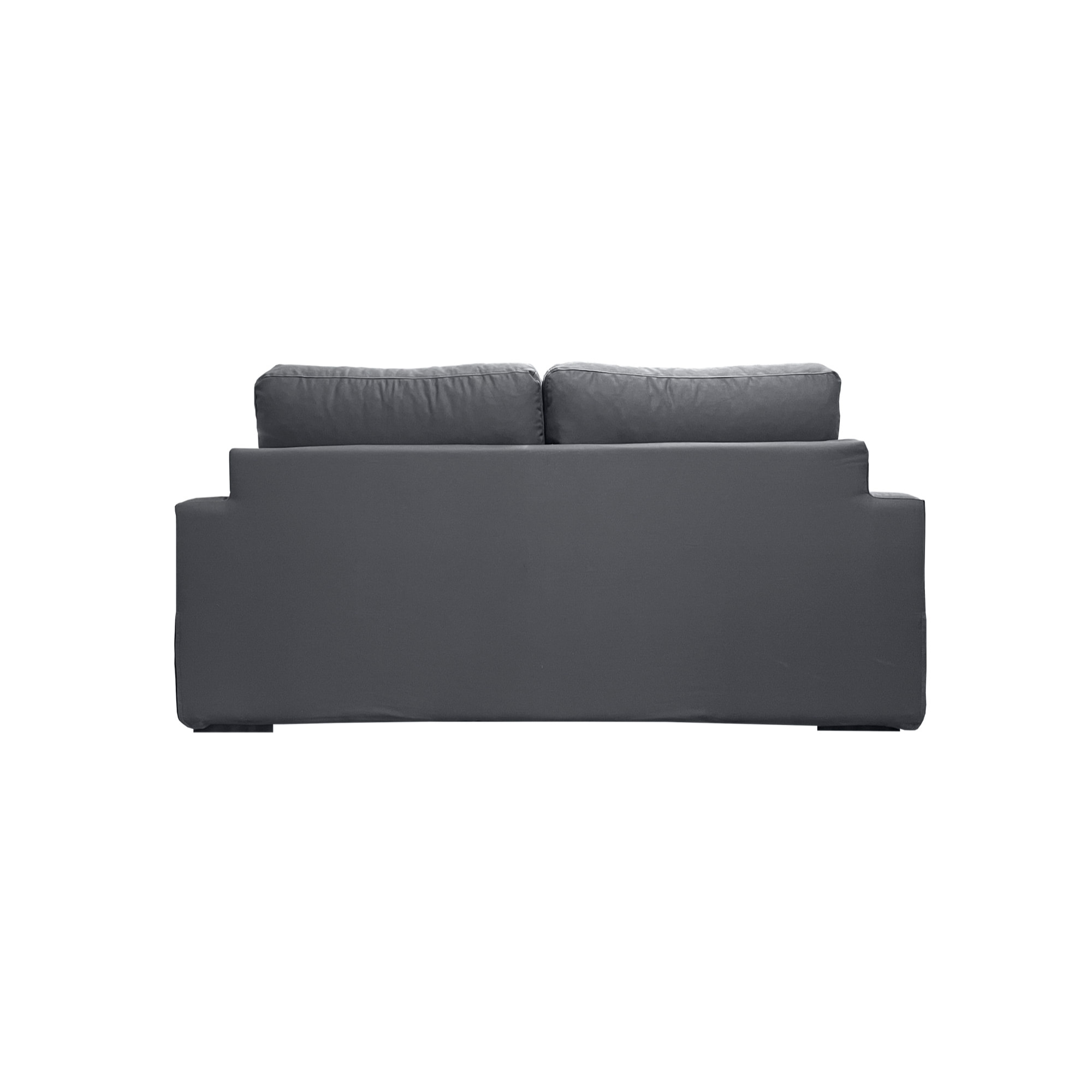 Canapé 2 pl TRESSIN 170 cm fixe tissu coton Anthracite - 100% déhoussable - Fab. France