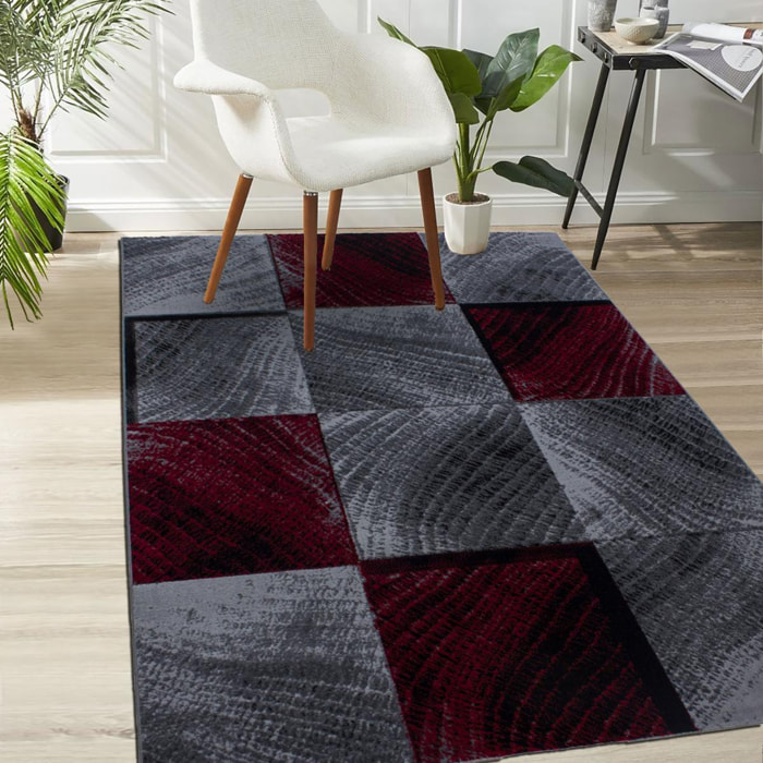 Tapis salon et chambre tissé motif géométrique HEDE