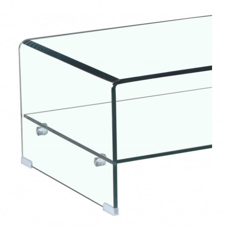 Table basse rectangulaire en verre trempé - BENT