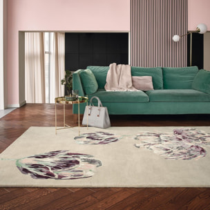 Tapis salon et chambre fait à la main en laine motif floral ULHA