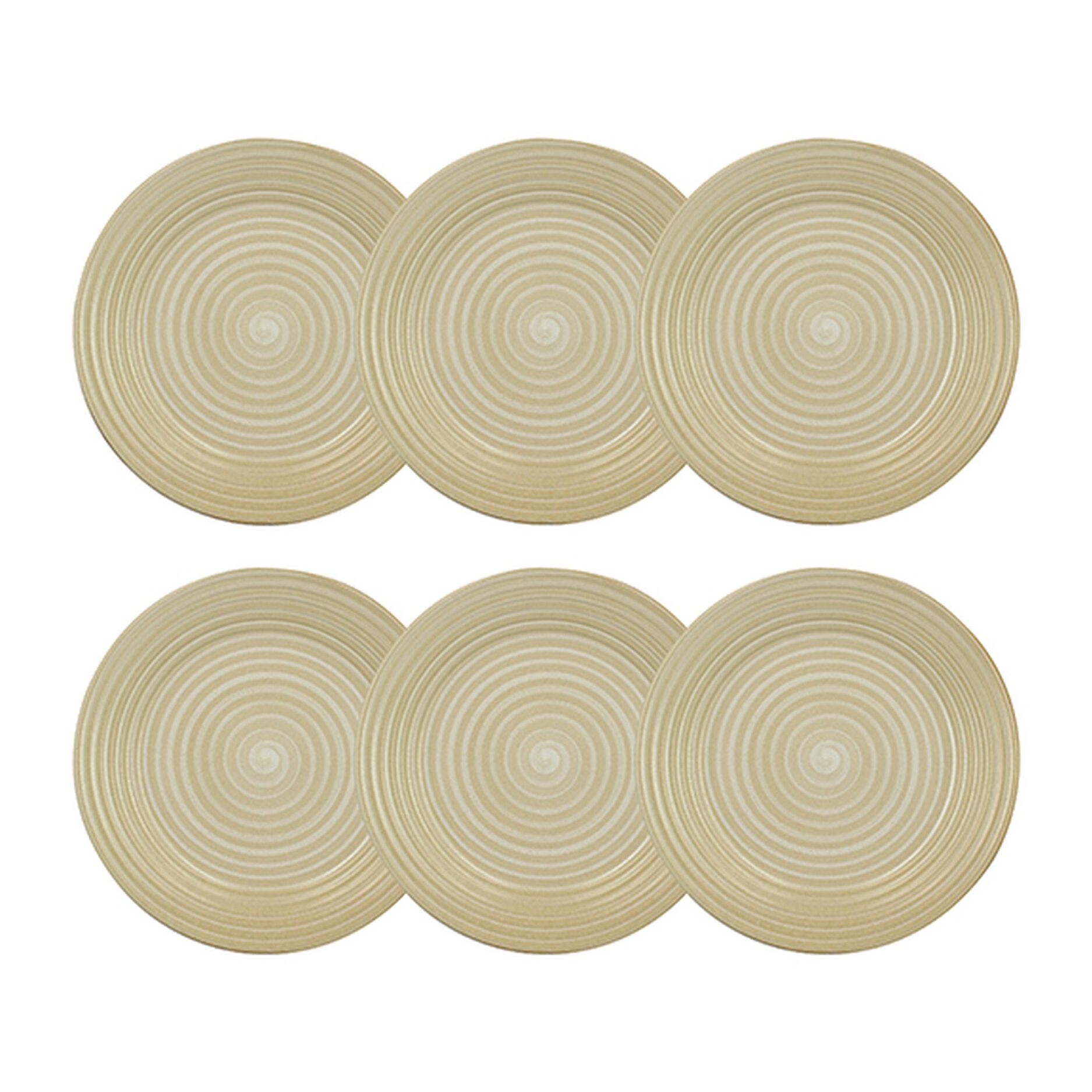 Lot de 6 assiettes plates 27cm en grès jaune TURBOLINO