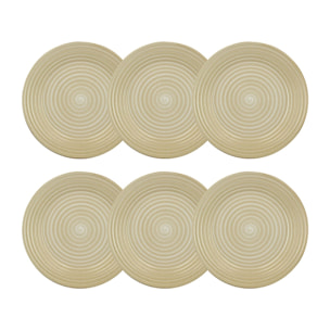 Lot de 6 assiettes plates 27cm en grès jaune TURBOLINO