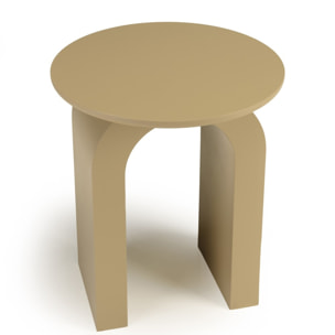 AGATHE - Table d'appoint ronde en bois laqué taupe D40cm