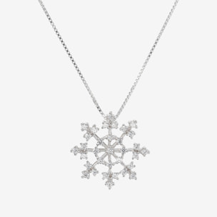 Collana in Argento 925 con Ciondolo Fiocco di Neve in Cubic Zirconia