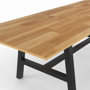 Table à manger extensible Mathilde bois et noir 160-240cm