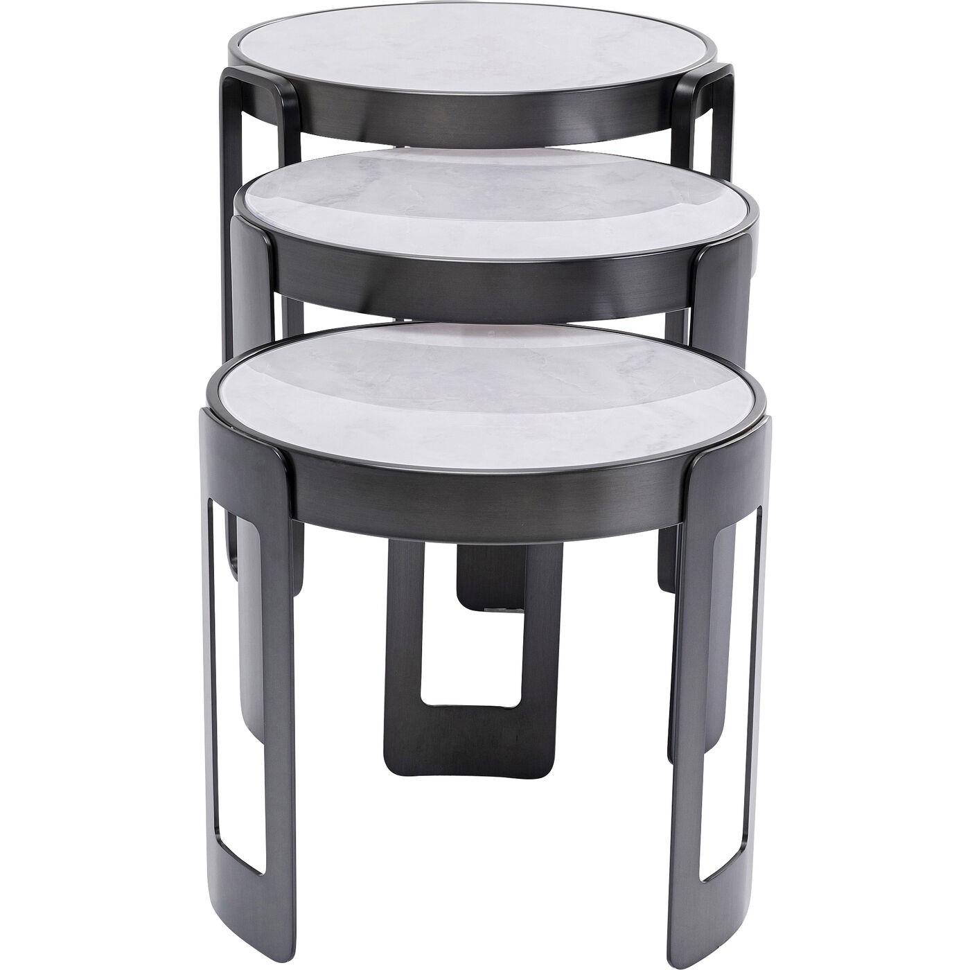 Tables basses Perelli noires set de 3 Kare Design