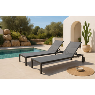 Tumbona – Aluminio y textilene gris