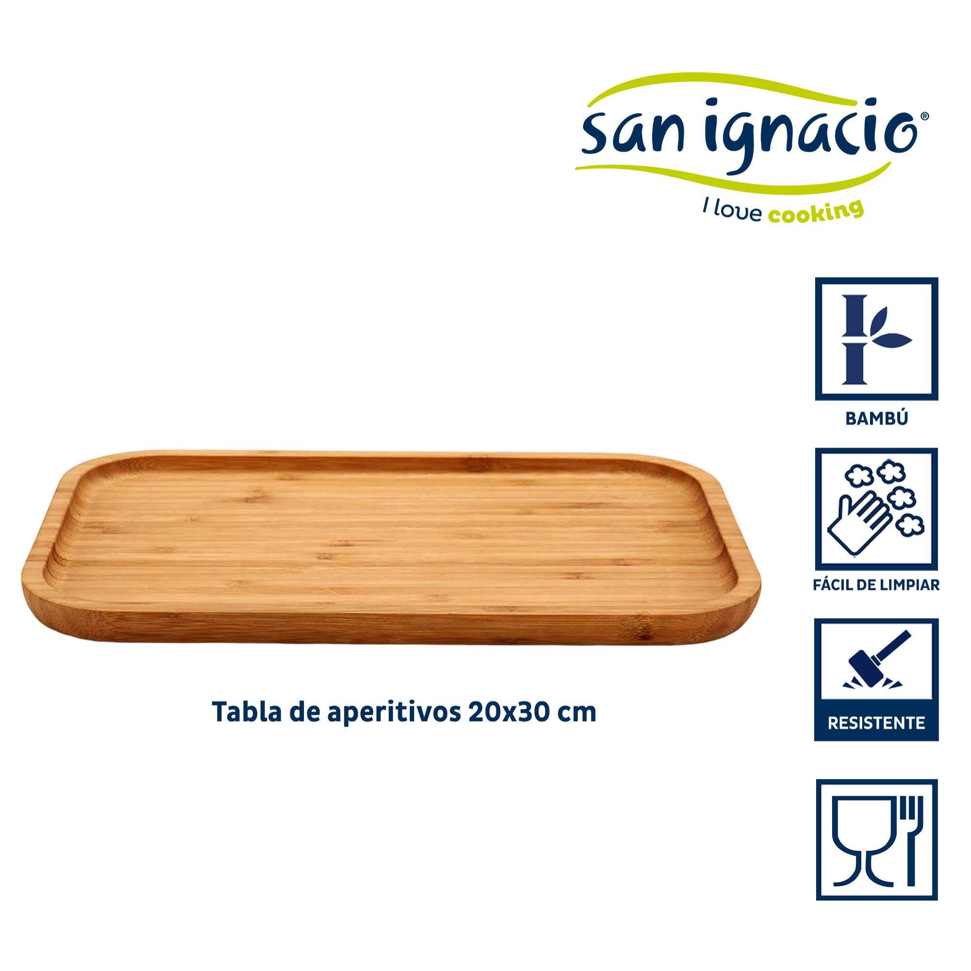 Tabla rectangular bambu mediana aperitiv colección kinvara